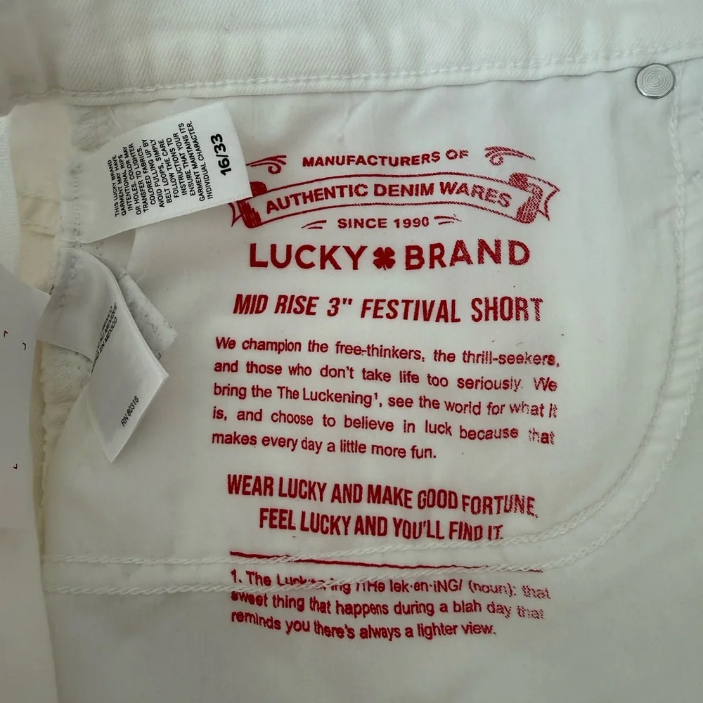 Lucky Brand Women's White Jean Shorts Size 16/33 - Picture 5 of 8